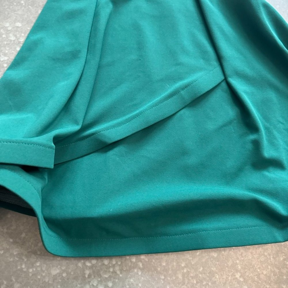 By & By Emerald Green Fit & Flare Dress – Sleeveless V-Neck Party Dress - Picture 5 of 16